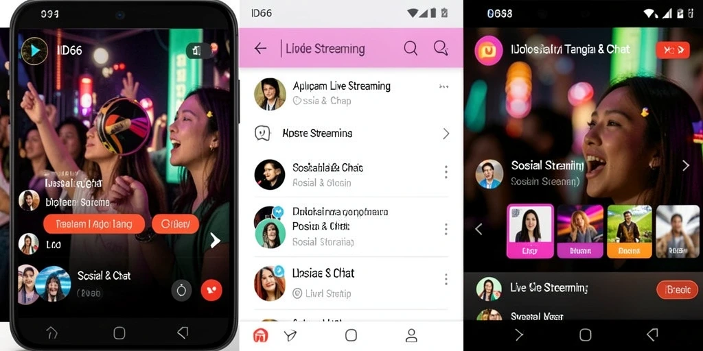 Tampilan antarmuka utama <strong>ID66</strong> yang intuitif dan menarik untuk Live Streaming.