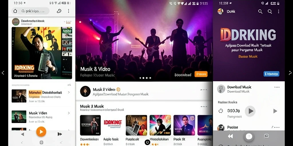 Tampilan antarmuka aplikasi IDRKING untuk Download Musik yang mudah digunakan.