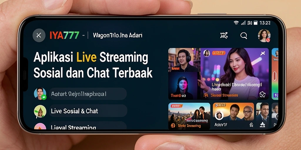 Tampilan antarmuka IYA777 yang modern dan menarik untuk Live Streaming.