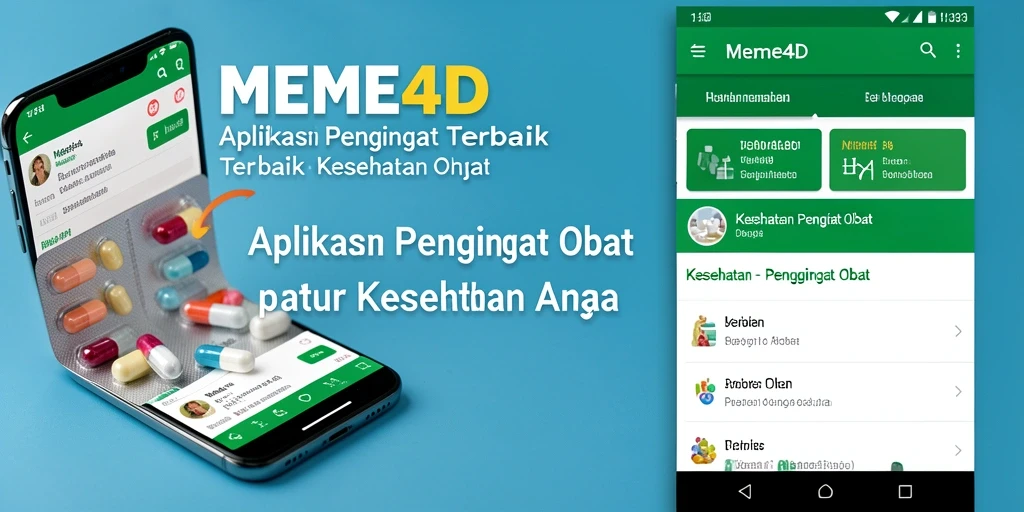 Tampilan antarmuka MEME4D menunjukkan fungsi Pengingat Obat yang mudah digunakan.