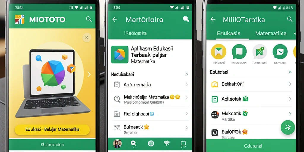 Antarmuka aplikasi MIOTOTO saat belajar matematika.