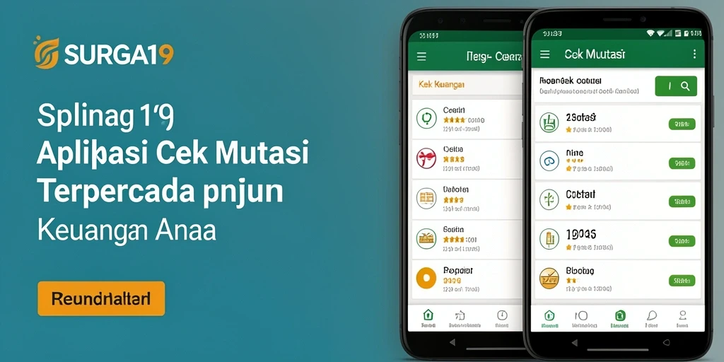 Antarmuka aplikasi SURGA19 untuk cek mutasi keuangan yang intuitif.