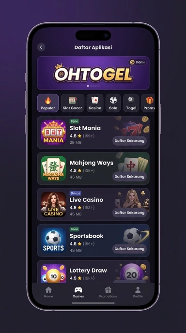 Tampilan katalog aplikasi ohtogel